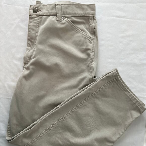 Lee Women's Carpenter Pants, Lee Riveted, Khaki Color, Size 14 Petite. EUC! - Picture 2 of 15